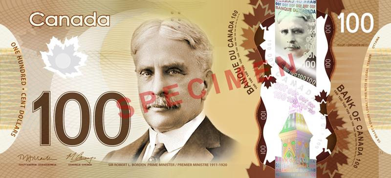 One Hundered Canadian Dollar Banknote