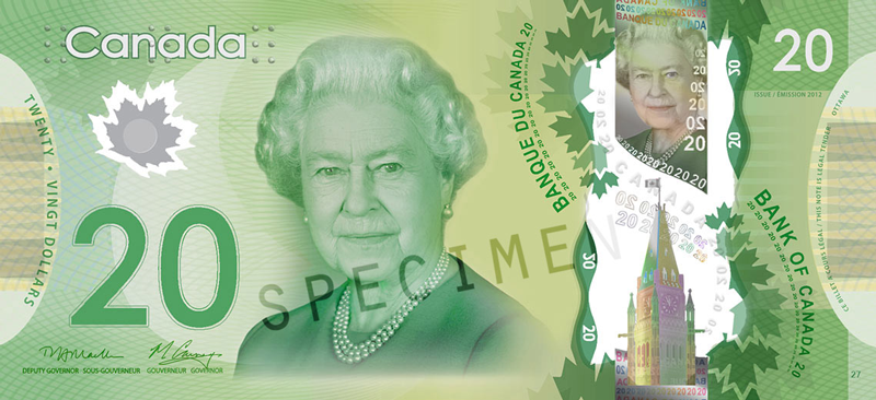 Twenty Canadian Dollar Banknote